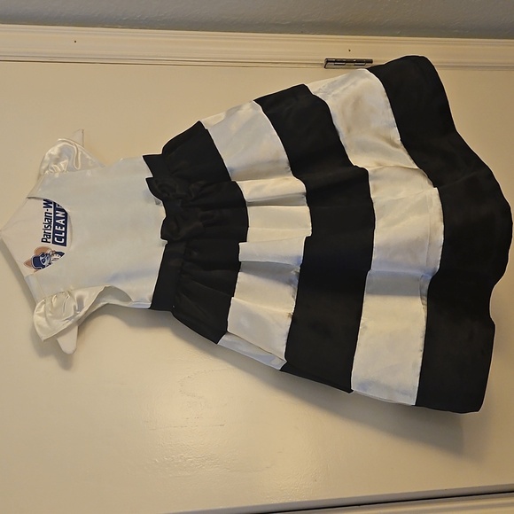 GYMBOREE Black and White Striped Satin Bow Formal Dress - Picture 3 of 10